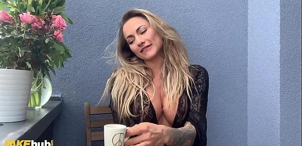  FAKEhub Stunning Blonde Michaela Isizzu Masturbates on her Balcony